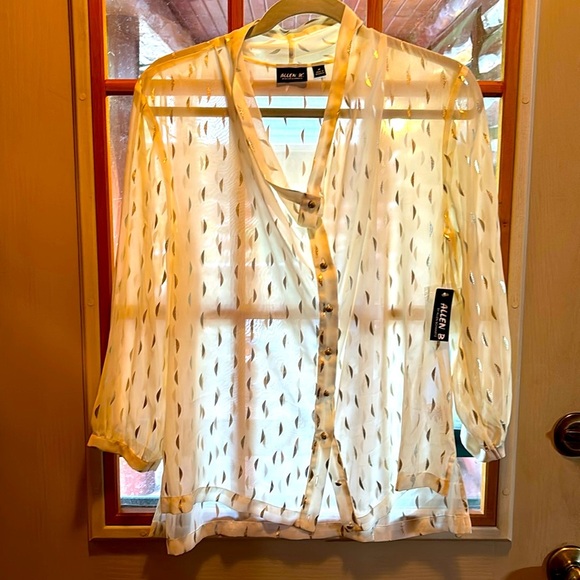 NWT Allen B Sheer Blouse - Picture 1 of 5